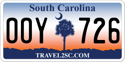 SC license plate OOY726
