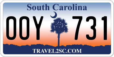 SC license plate OOY731