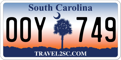 SC license plate OOY749
