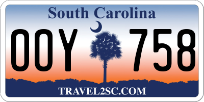 SC license plate OOY758