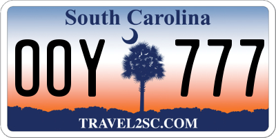 SC license plate OOY777