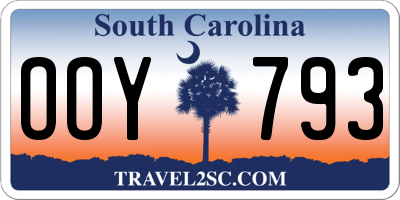 SC license plate OOY793