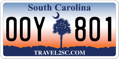 SC license plate OOY801