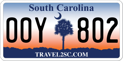 SC license plate OOY802