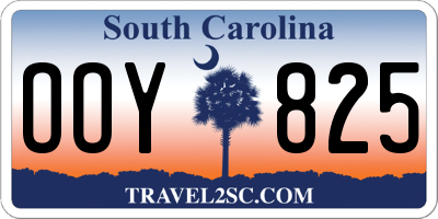 SC license plate OOY825