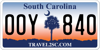 SC license plate OOY840