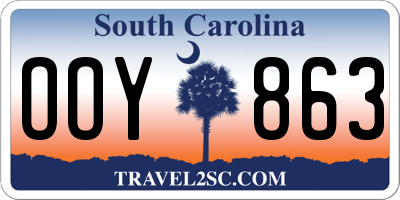 SC license plate OOY863