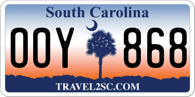 SC license plate OOY868