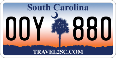 SC license plate OOY880