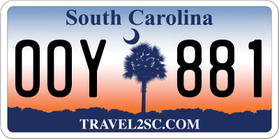 SC license plate OOY881