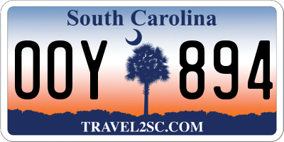 SC license plate OOY894