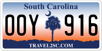 SC license plate OOY916