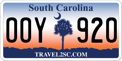 SC license plate OOY920
