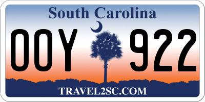 SC license plate OOY922
