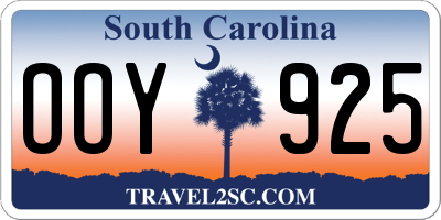 SC license plate OOY925