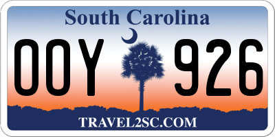 SC license plate OOY926