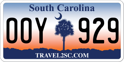 SC license plate OOY929