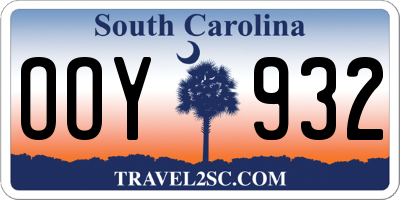 SC license plate OOY932
