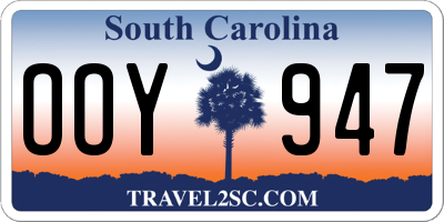 SC license plate OOY947