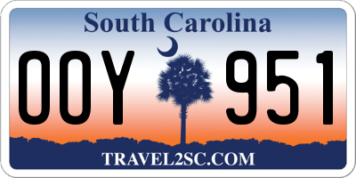 SC license plate OOY951