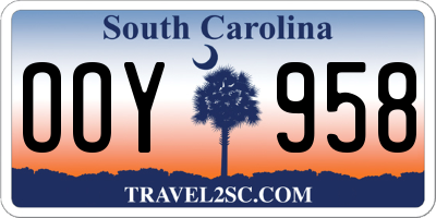 SC license plate OOY958