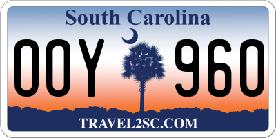 SC license plate OOY960