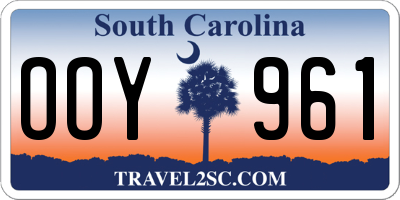 SC license plate OOY961