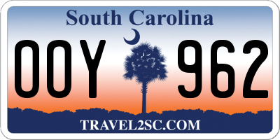 SC license plate OOY962
