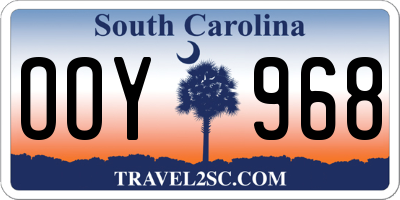 SC license plate OOY968