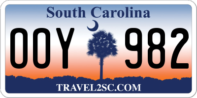 SC license plate OOY982