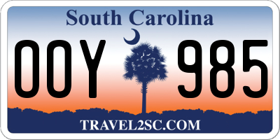 SC license plate OOY985