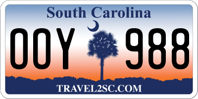 SC license plate OOY988