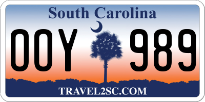 SC license plate OOY989