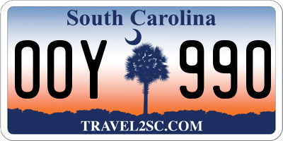 SC license plate OOY990