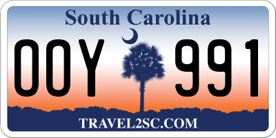 SC license plate OOY991