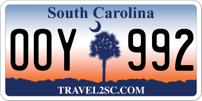 SC license plate OOY992