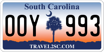 SC license plate OOY993