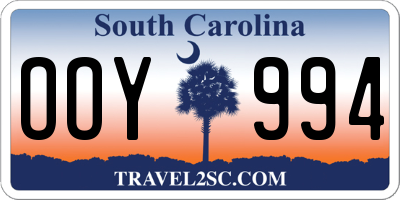 SC license plate OOY994