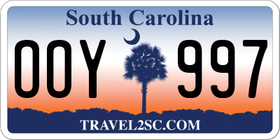 SC license plate OOY997