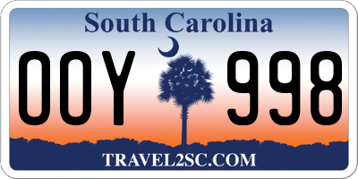 SC license plate OOY998