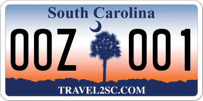 SC license plate OOZ001