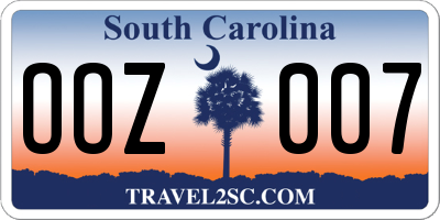 SC license plate OOZ007