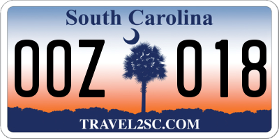 SC license plate OOZ018