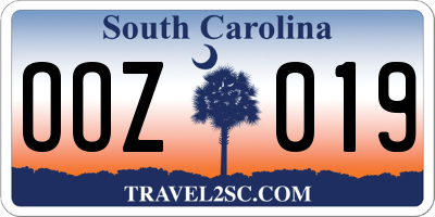 SC license plate OOZ019