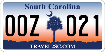 SC license plate OOZ021