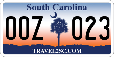 SC license plate OOZ023