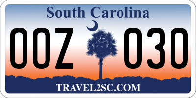 SC license plate OOZ030