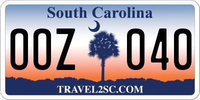 SC license plate OOZ040
