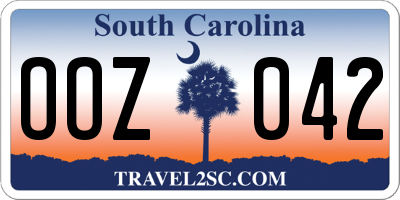 SC license plate OOZ042