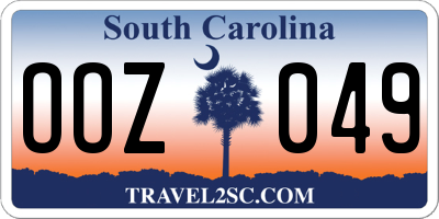 SC license plate OOZ049